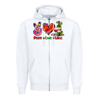 White peace love wine Zipper Hoodie - AdoDesignShop
