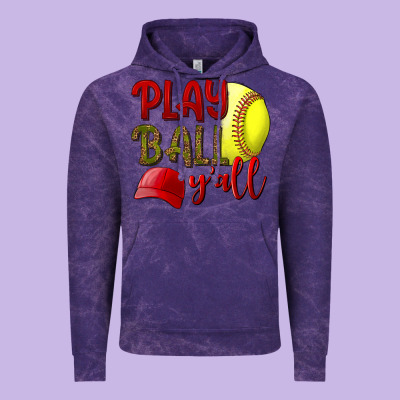 Play Ball Y'all Softball Vintage Hoodie Designed By Bundleandbundleshop