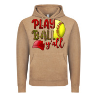 Vintage Coffee Play Ball Y'all Softball Vintage Hoodie - BundleAndBundleShop