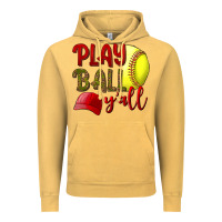 Vintage Mustard Play Ball Y'all Softball Vintage Hoodie - BundleAndBundleShop