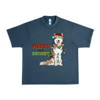 Midnight Navy Merry And Bright Husky Urban Heavy Tee - RanaPortraitStore