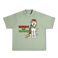 Oil Green Merry And Bright Husky Urban Heavy Tee - RanaPortraitStore