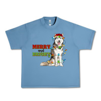 Pebble Blue Merry And Bright Husky Urban Heavy Tee - RanaPortraitStore