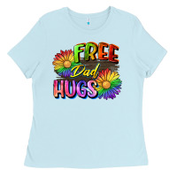 Baby Blue Free dad hugs Ladies Tee - CowGirlArtShop