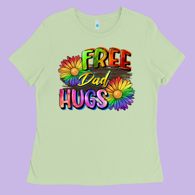 Free Dad Hugs Ladies Tee Designed By Cowgirlartshop