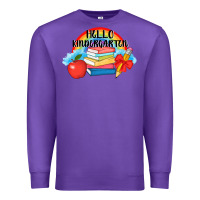 Purple back to school hello kindergarten 3200x2400 Premium Sweatshirt - AdoDesignShop