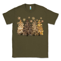Army Green merry christmas leopard trees Classic Tee - CowGirlArtShop