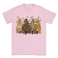 Bubblegum Pink merry christmas leopard trees Classic Tee - CowGirlArtShop