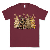 Burgundy merry christmas leopard trees Classic Tee - CowGirlArtShop