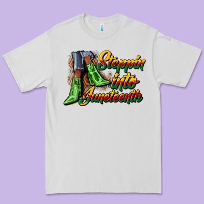 Steppin Into Juneteenth Heels Premium Tee Designed By Cowgirlartshop