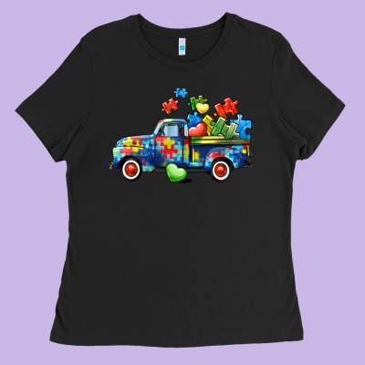 Autism Truck Ladies Tee Designed By Cowgirlartshop