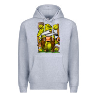 Heather Grey softball gnome Premium Hoodie - SublimationCraftShop