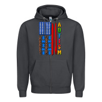 Autism American Flag Zipper Hoodie | Teevron