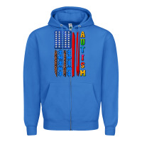 True Royal autism american flag Zipper Hoodie - AdoDesignShop