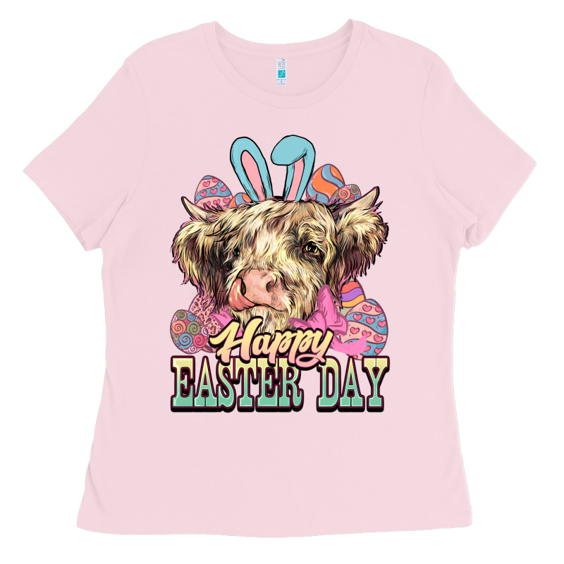 Happy Easter Day Cow Ladies Tee by HowdyJamesFarm | Teevron