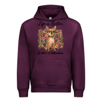 Mauve Wine life is better with a chihuahua Urban Hoodie - JahusDesignShop
