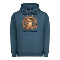 Pigment Midnight Navy life is better with a chihuahua Urban Hoodie - JahusDesignShop