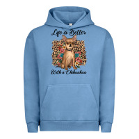 Pigment Pebble Blue life is better with a chihuahua Urban Hoodie - JahusDesignShop