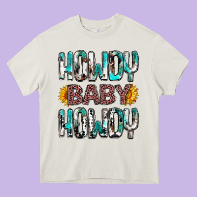 Western Howdy Baby Howdy Heavy Core Tee Designed By Howdyjamesfarm
