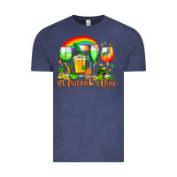 Vintage Denim St. Patrick's wine glasses Vintage Tee - OliviaCreatesArt