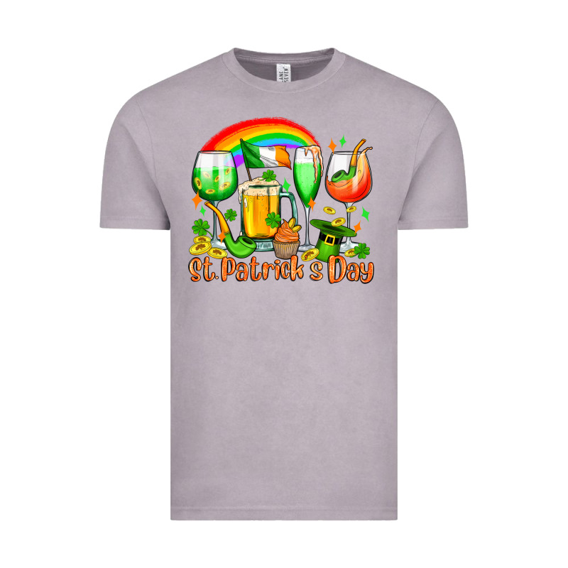 St. Patrick's Wine Glasses Vintage Tee by OliviaCreatesArt | Teevron