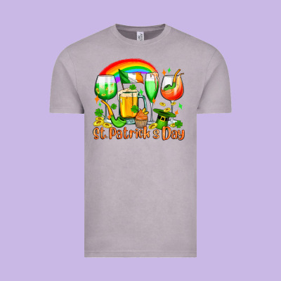 St. Patrick's Wine Glasses Vintage Tee Designed By Oliviacreatesart