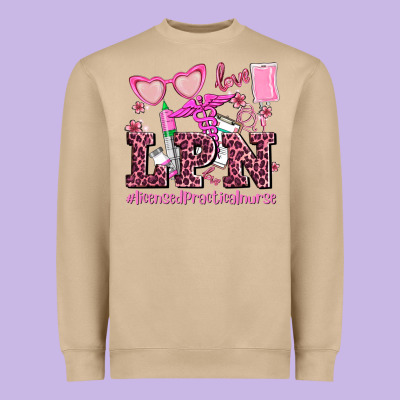Valentines Day Lpn Licensed Practical Nurse Heavyweight Sweatshirt Designed By Adodesignshop