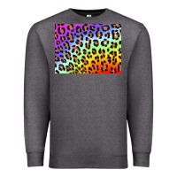 Charcoal Heather leopard background rainbow 3200x2400 Premium Sweatshirt - AdoDesignShop