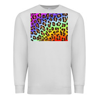 Dove Grey leopard background rainbow 3200x2400 Premium Sweatshirt - AdoDesignShop