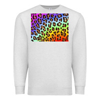 Oatmeal Heather leopard background rainbow 3200x2400 Premium Sweatshirt - AdoDesignShop