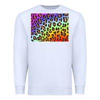 White leopard background rainbow 3200x2400 Premium Sweatshirt - AdoDesignShop