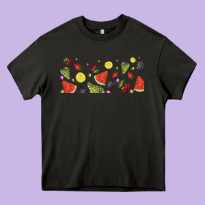 Summer Fruits Heavy Core Tee Designed By Tumblerdesignbyshophia