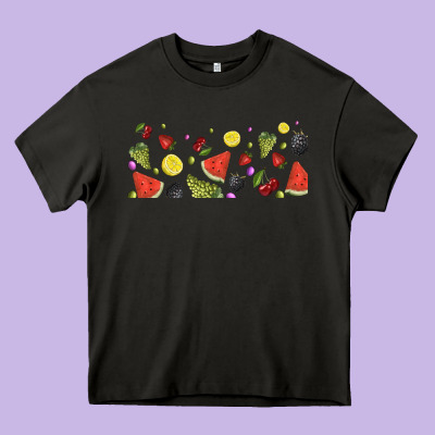 Summer Fruits Heavy Core Tee Designed By Tumblerdesignbyshophia