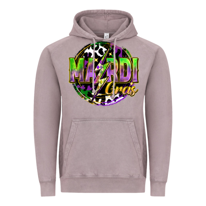 Mardi Gras Lightning Vintage Hoodie by FaDigitalArtStudio | Teevron