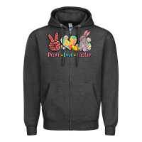 Charcoal Heather peace love easter Zipper Hoodie - AdoDesignShop