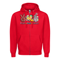Red peace love easter Zipper Hoodie - AdoDesignShop