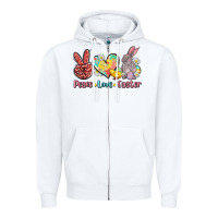 White peace love easter Zipper Hoodie - AdoDesignShop