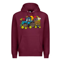 Burgundy softball tractor Premium Hoodie - SublimationCraftShop