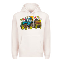 Pale Pink softball tractor Premium Hoodie - SublimationCraftShop