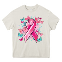 Cream Breast Cancer ribbon Cancer Awareness Heavy Core Tee - HowdyJamesFarm