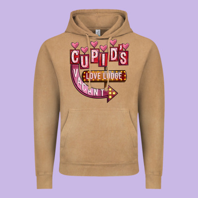 Valentines Day Cupid's Love Lodge Vintage Hoodie Designed By Fadigitalartstudio