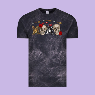 Xoxo Valentine Skulls Valentine's Day Vintage Tee Designed By Fadigitalartstudio