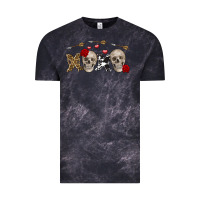 Cloud Black Xoxo Valentine skulls Valentine's Day Vintage Tee - FaDigitalArtStudio