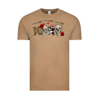 Vintage Coffee Xoxo Valentine skulls Valentine's Day Vintage Tee - FaDigitalArtStudio