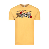 Vintage Mustard Xoxo Valentine skulls Valentine's Day Vintage Tee - FaDigitalArtStudio
