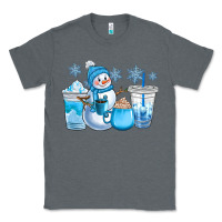 Charcoal Heather winter snowman coffee cups Classic Tee - CowGirlArtShop