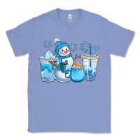 Colony Blue winter snowman coffee cups Classic Tee - CowGirlArtShop