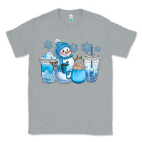 Heather Grey winter snowman coffee cups Classic Tee - CowGirlArtShop