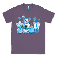 Lavender winter snowman coffee cups Classic Tee - CowGirlArtShop