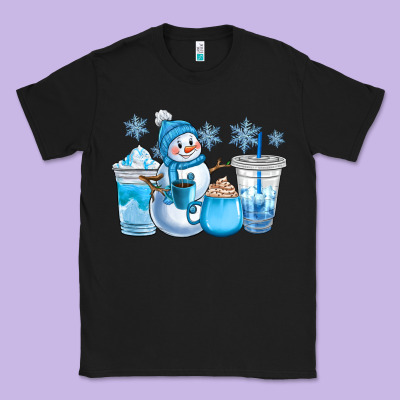 Winter Snowman Coffee Cups Classic Tee Designed By Cowgirlartshop